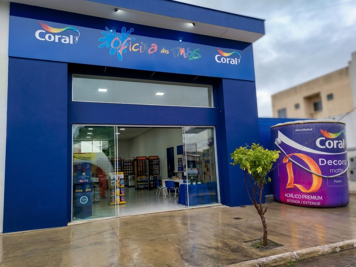Fachada da Oficina das Tintas em Lagoa da Prata, MG