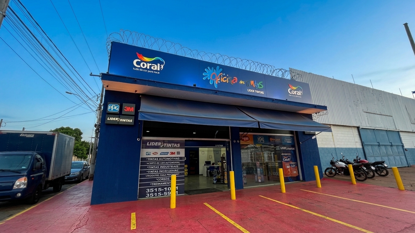 Fachada da Oficina das Tintas em Ribeirão Preto, SP