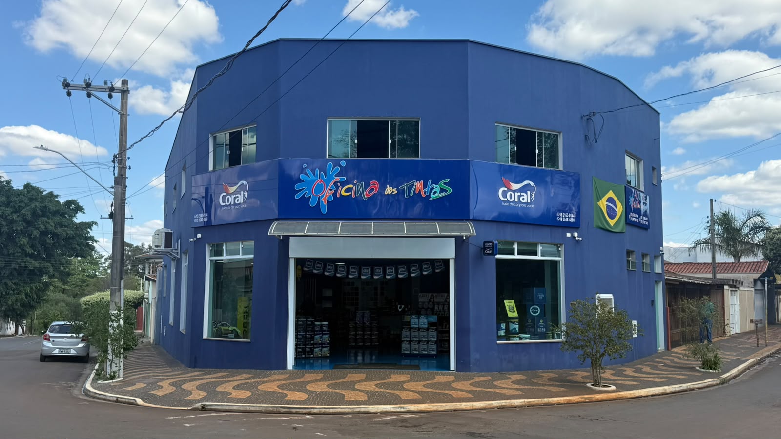 Fachada da Oficina das Tintas em Cordeirópolis, SP