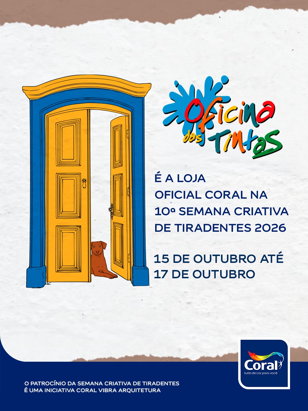 Oficina das Tintas é a loja oficial Coral na 10° Semana Criativa de Tiradentes 2026