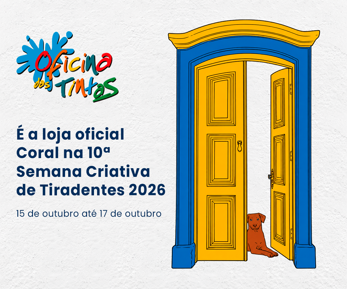 Oficina das Tintas é a loja oficial Coral na 10° Semana Criativa de Tiradentes 2026
