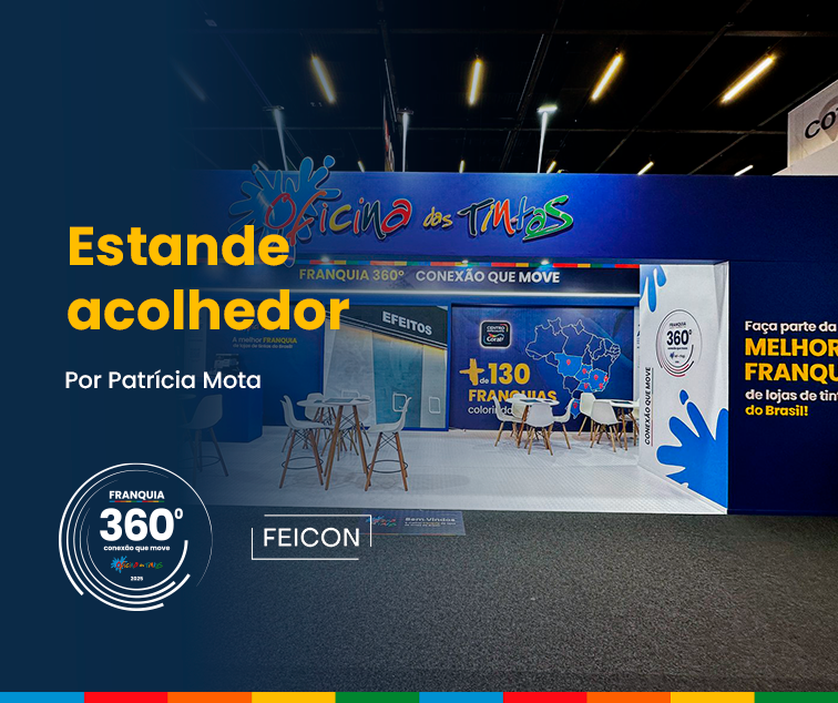 Oficina das Tintas encanta visitantes na Feicon 2025 com estande vibrante e acolhedor